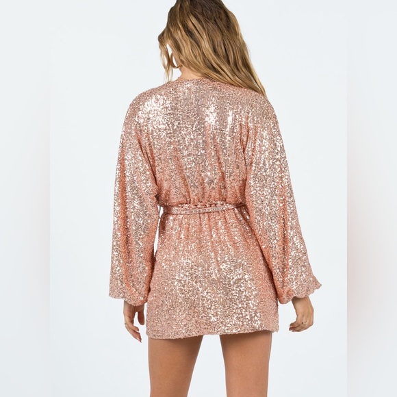 Princess polly sequin long sleeve mini dress nwot - Picture 3 of 4